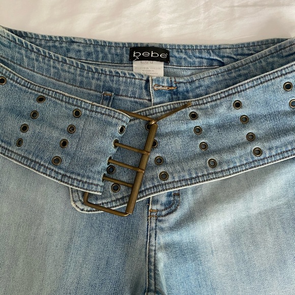 bebe 2000’s jeans w/ built in belt - Picture 3 of 5